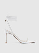 3.0 Barely There Lace Up Heel - White - FEMME LA