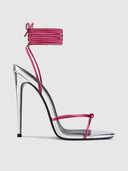 Athens Lace Up - Silver/Pink - FEMME LA