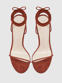 Barely There Lace Up Heel - Choco - FEMME LA