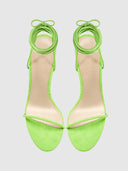 Barely There Lace Up Heel - Lime - FEMME LA
