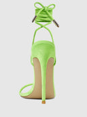 Barely There Lace Up Heel - Lime - FEMME LA