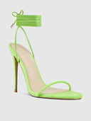 Barely There Lace Up Heel - Lime - FEMME LA