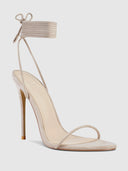 Barely There Lace Up Heel - Nude - FEMME LA