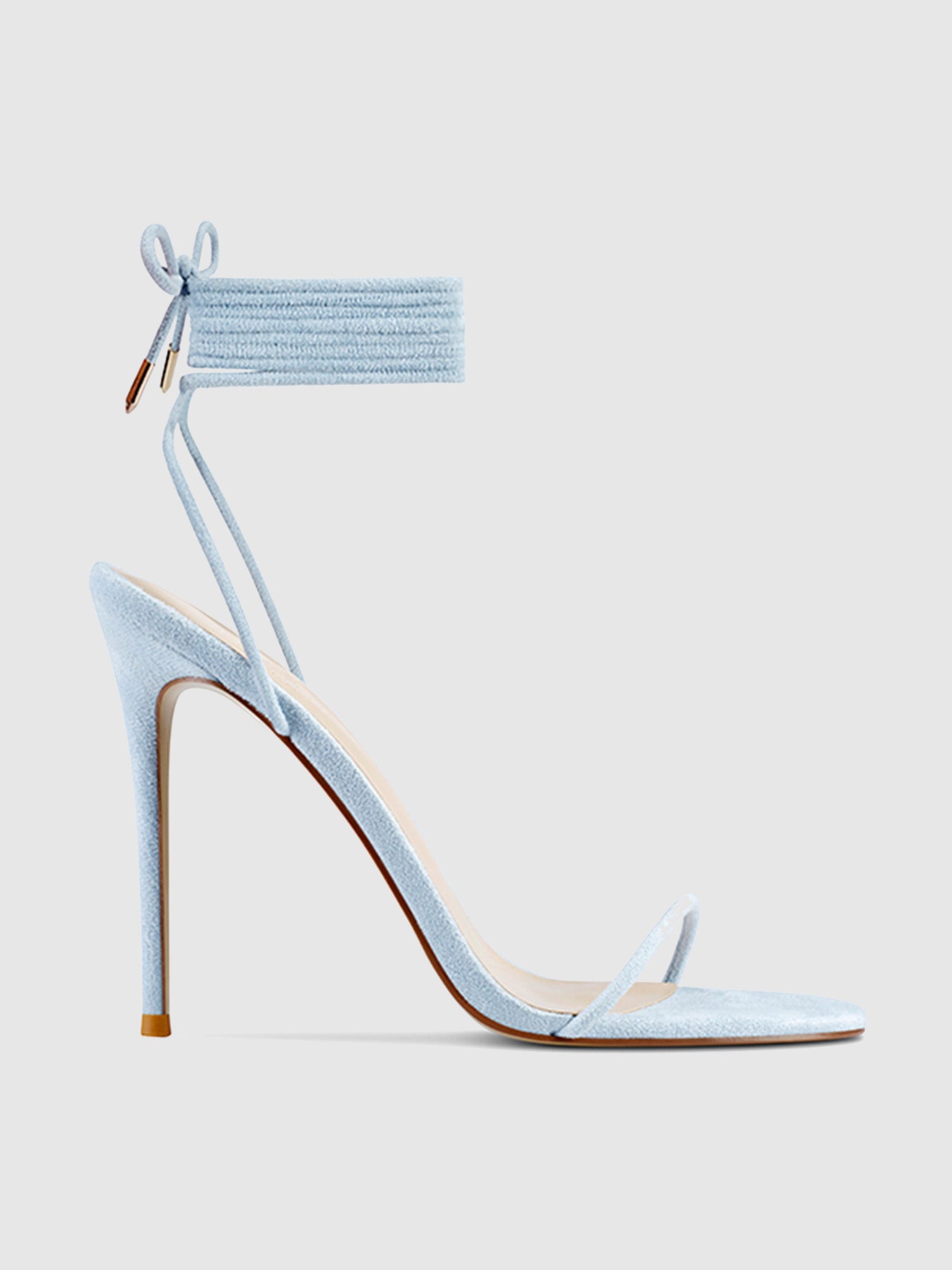 Barely There Lace Up Heel Powder Blue FEMME LA