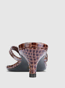 Ginza Thong Slipper - Brown Croc - FEMME LA