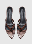 Ginza Thong Slipper - Brown Croc - FEMME LA