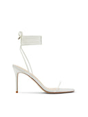 3.0 Barely There Lace Up Heel - Satin White