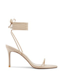 3.0 Barely There Lace Up Heel- Nude - FEMME LA