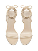 3.0 Barely There Lace Up Heel- Nude - FEMME LA