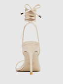 3.0 Barely There Lace Up Heel - Nude - FEMME LA