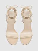3.0 Barely There Lace Up Heel - Nude - FEMME LA