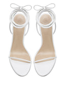 3.0 Barely There Lace Up Heel- White - FEMME LA