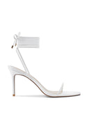 3.0 Barely There Lace Up Heel- White - FEMME LA