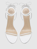 3.0 Barely There Lace Up Heel - White - FEMME LA