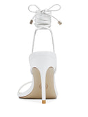 3.0 Barely There Lace Up Heel- White - FEMME LA