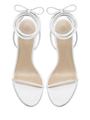 3.0 Barely There Lace Up Heel - White - FEMME LA