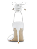 3.0 Barely There Lace Up Heel - White - FEMME LA