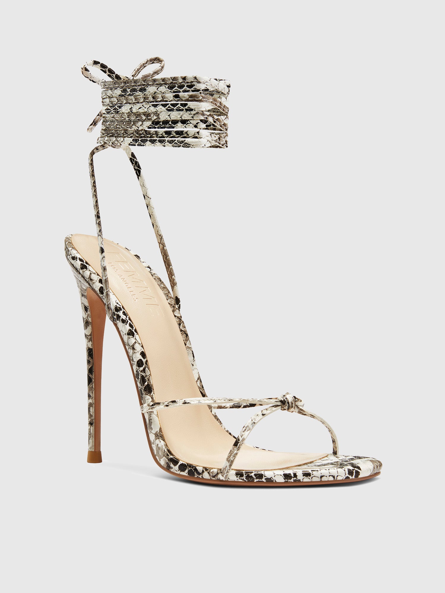 Paula Diamante Straps Lace Up Heels In Silver | Miss Diva | SilkFred US