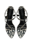 Censori Sandal in Python, back view of slingback ankle strap