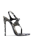 Censori Sandal in Python, top-down view of pointed toe and thong strap