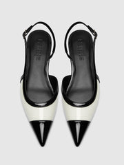 Cheri Slingback - Blanc/Noir