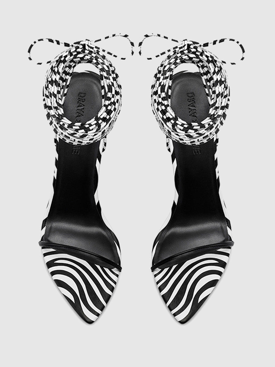 Miller Thigh High Lace Up - Zebra
