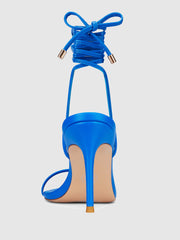 3.0 Barely There Lace Up Heel- Cobalt