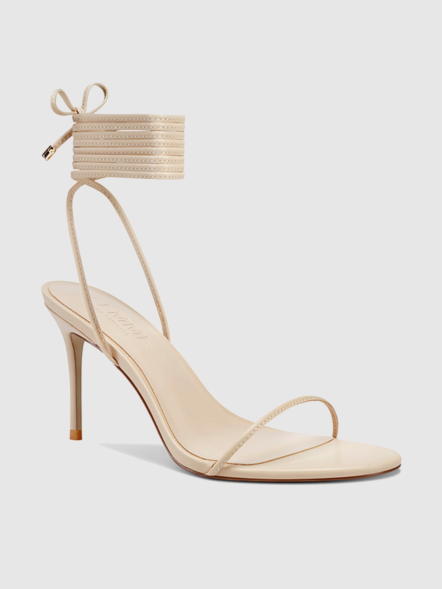 3.0 Barely There Lace Up Heel- Nude