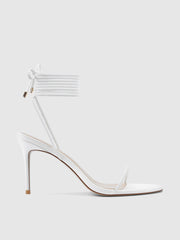 3.0 Barely There Lace Up Heel- White