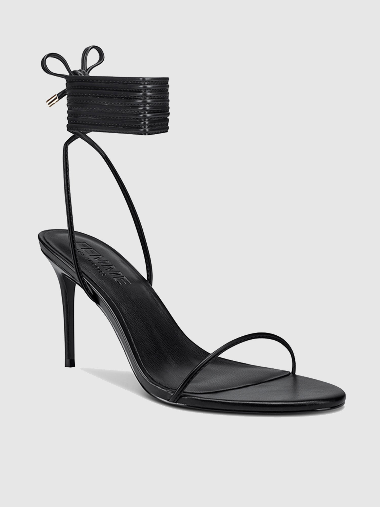 3.0 Barely There Lace Up Heel- Noir