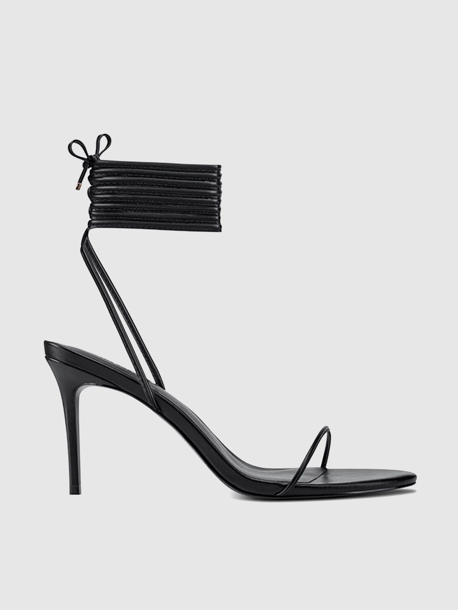 3.0 Barely There Lace Up Heel- Noir – Femme LA