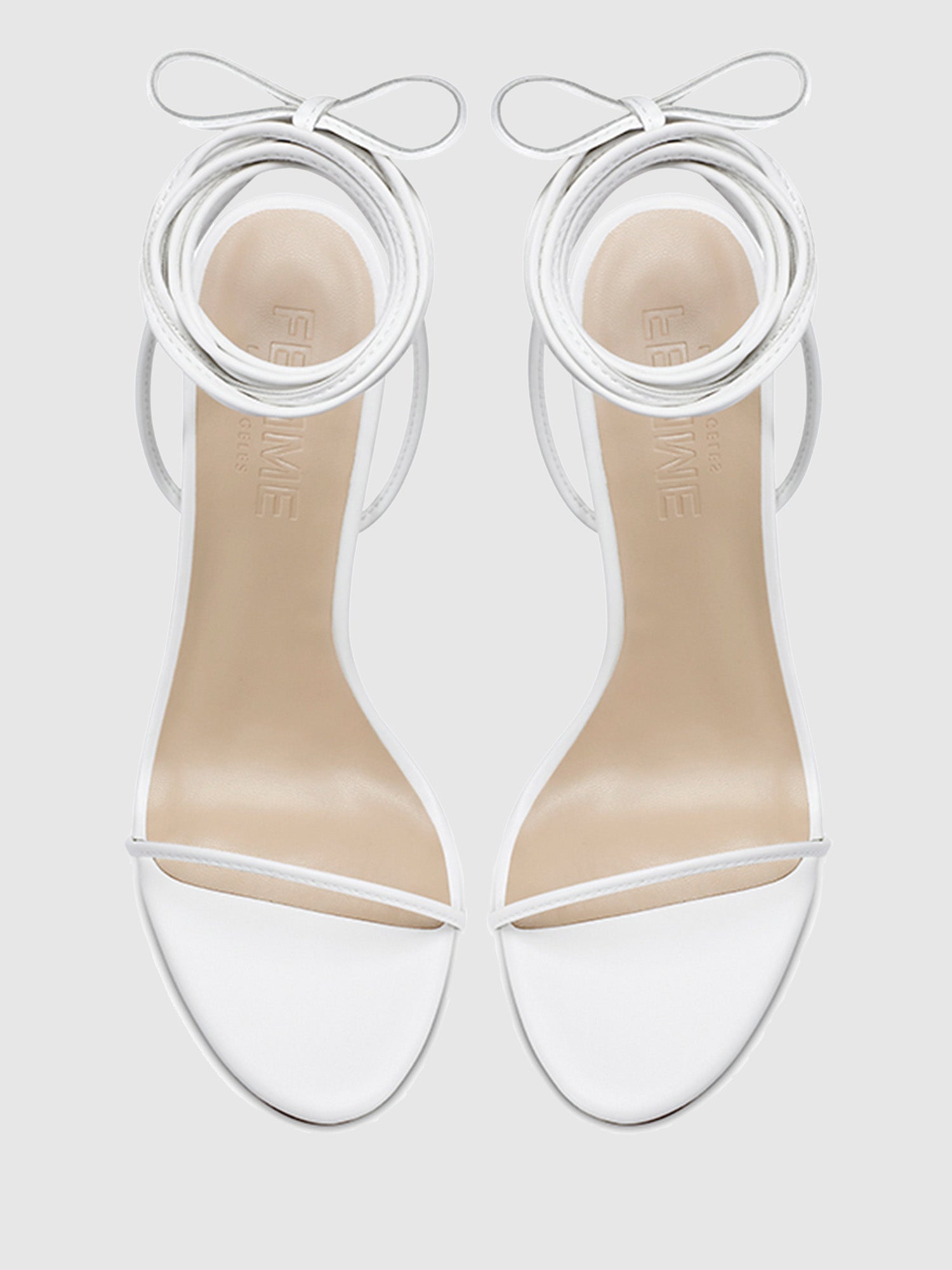 3.0 Barely There Lace Up Heel White 10