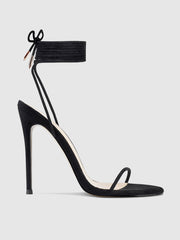 Barely There Lace Up Heel - Noir