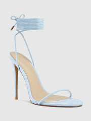 Barely There Lace Up Heel - Powder Blue