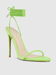 Barely There Lace Up Heel - Lime