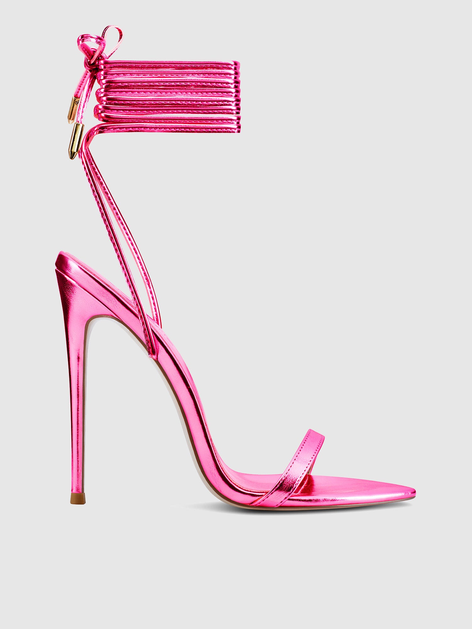 Hot pink tie up heels best sale