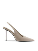 G63 Slingback - Taupe Crepe Satin