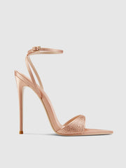 GG Heel Satin - Nude Crystal