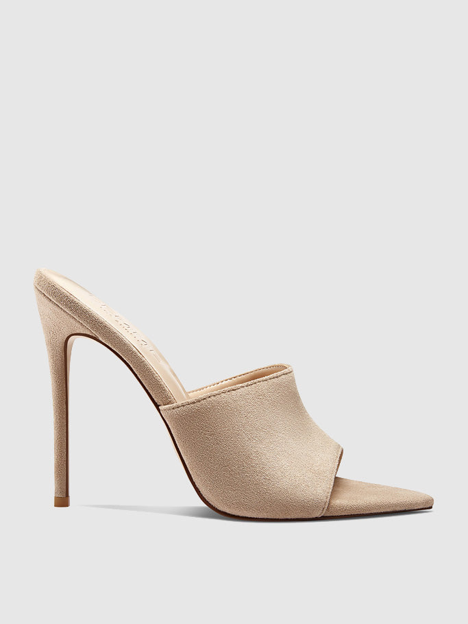 Gianni Suede Mule - Nude