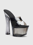 Natale Pvc Platform Slipper - Smoked Noir