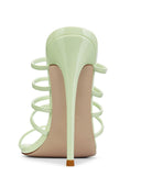 Kalós Slipper in Celestial Sage Patent - back view of the 4.75-inch self-covered stiletto heel
