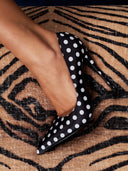 Law Pump - Satin Polka B&W