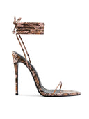 Luce Lace Up - Pink Python