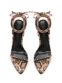 Luce Lace Up - Pink Python