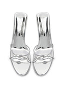 Maeve Slipper in Platinum metallic finish, backless heel view
