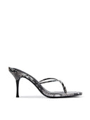 Osaka Slipper in Python, front view of twin thin straps