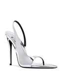Riviere Slingback in Platinum, side profile showing slingback strap