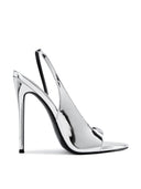 Riviere Slingback in Platinum, top-down view of open toe
