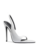 Riviere Slingback in White, side profile showing slingback strap