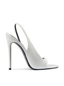 Riviere Slingback in White, top-down view of open toe